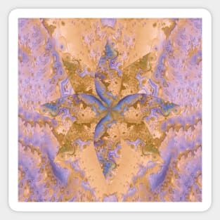 Abstract Digital Art in Lilac and Ochre Tones Sticker